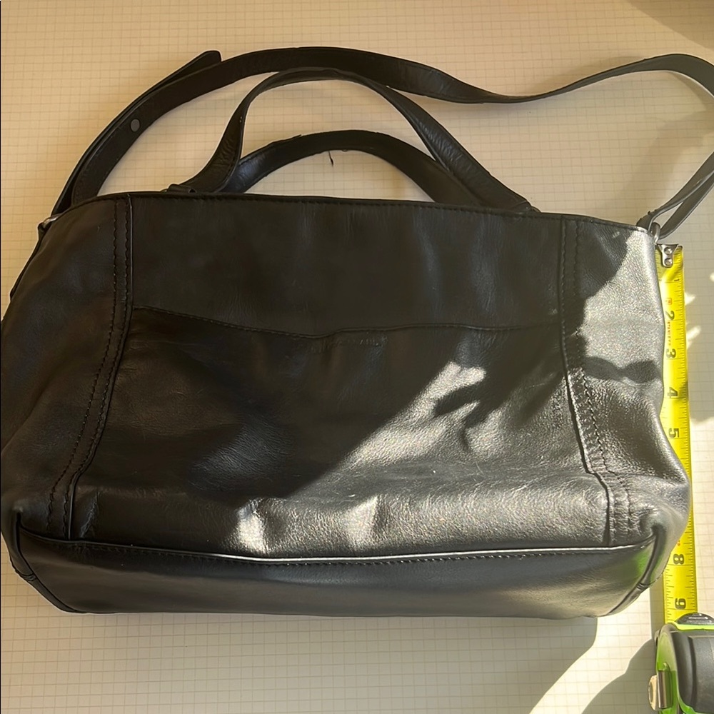 Studded Black Leather Shoulder Bag
